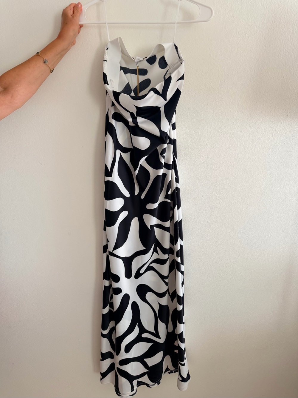 House of Harlow 1960 size S Black & White Abstract Print Bandeau Dress